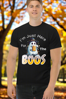 Autumn LeAnn Designs | I'm Just Here For The BOOS, Halloween Ghost Men's Classic Tee Shirt, Black