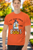 Autumn LeAnn Designs | I'm Just Here For The BOOS, Halloween Ghost Men's Classic Tee Shirt, Orange