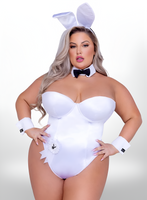 Playboy Bunny Women’s White 8pc Halloween Cosplay Costume