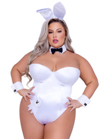 Playboy Bunny Women’s White 8pc Halloween Cosplay Costume
