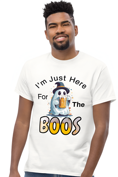 Autumn LeAnn Designs | White "I'm Just Here For the Boos" Unisex Classic Tee