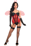 Sexy Ladybug Lingerie Bustier 4pc Cosplay Women's Halloween Costume