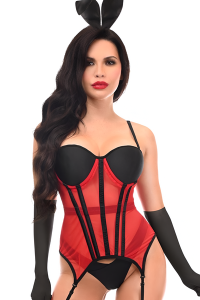 Sexy Bunny Bustier 4pc Cosplay Women's Halloween Costume