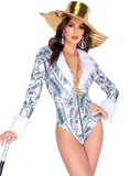 High Roller Women's 1pc Pimp Halloween Cosplay Romper Costume