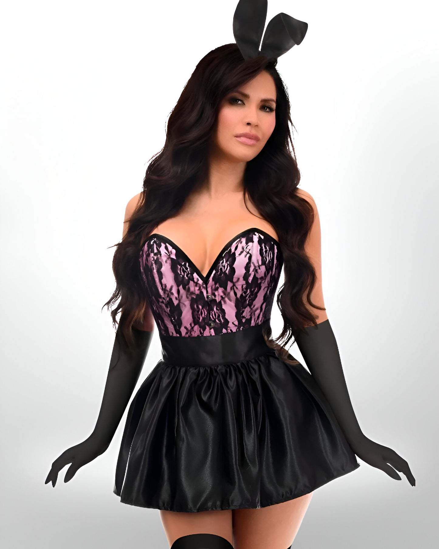 Premium Boudoir Bunny Women's Halloween Costume Corset Set