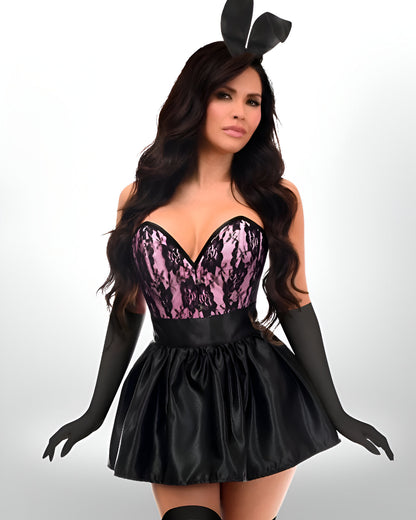 Premium Boudoir Bunny Women's Halloween Costume Corset Set