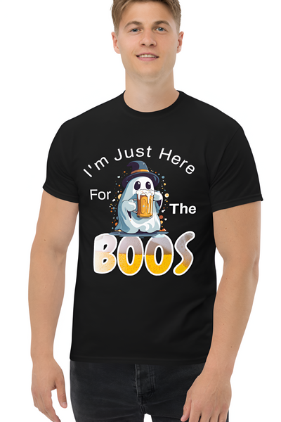 Autumn LeAnn Designs | I'm Just Here For The BOOS, Halloween Ghost Men's Classic Tee Shirt, Black