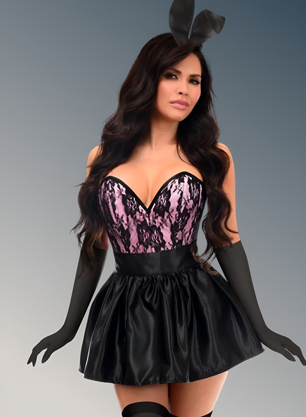 Premium Boudoir Women's 5pc Corset Halloween Cosplay Fantasy  Bunny Costume