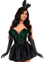 Premium Boudoir Women's Green 5pc Corset Halloween Cosplay Fantasy  Bunny Costume