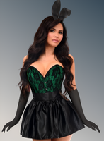Premium Boudoir Women's Green 5pc Corset Halloween Cosplay Fantasy  Bunny Costume