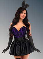 Premium Boudoir Women's Purple 5pc Corset Halloween Cosplay Fantasy  Bunny Costume