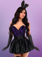 Premium Boudoir Women's Purple 5pc Corset Halloween Cosplay Fantasy  Bunny Costume