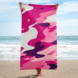 Autumn LeAnn Designs® | Deep Pink Camouflage Beach Towel