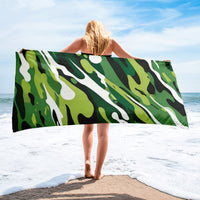 Autumn LeAnn Designs® | Deep Green Camouflage Beach Towel