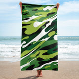 Autumn LeAnn Designs® | Deep Green Camouflage Beach Towel