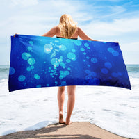 Autumn LeAnn Designs® | Blue Water Bubbles Beach Towel