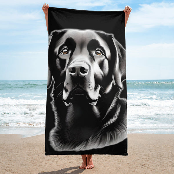 Autumn LeAnn Designs® | Black Labrador Retriever Beach Towel