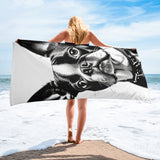 Autumn LeAnn Designs® | White Boston Terrier Beach Towel
