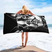 Autumn LeAnn Designs® | Black Boston Terrier Beach Towel