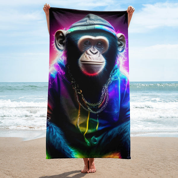 Autumn LeAnn Designs®| Rainbow Monkey Beach Towel