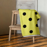 Autumn LeAnn Designs® | Dolly Yellow with Black Polka Dots Beach Towel