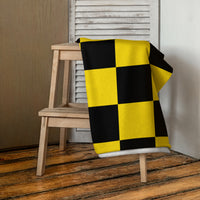 Autumn LeAnn Designs® | Black and Bright Yellow Checkers Beach Towel
