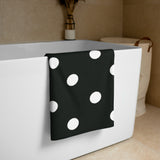 Autumn LeAnn Designs® | Black with White Polka Dots Beach Towel
