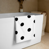 Autumn LeAnn Designs® | White with Black Polka Dots Beach Towel