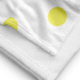 Autumn LeAnn Designs® | White with Dolly Yellow Polka Dots Beach Towel