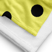 Autumn LeAnn Designs® | Dolly Yellow with Black Polka Dots Beach Towel