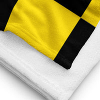 Autumn LeAnn Designs® | Black and Bright Yellow Checkers Beach Towel