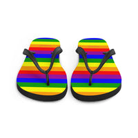 Autumn LeAnn Designs® | Adult Flip Flops Shoes, Stripes, Rainbow