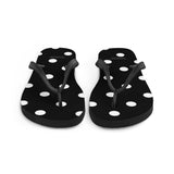 Autumn LeAnn Designs® | Adult Flip Flops Shoes, Polka Dots, Black & White