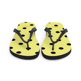 Autumn LeAnn Designs® | Adult Flip Flops Shoes, Polka Dots, Dolly Yellow & Black