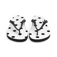 Autumn LeAnn Designs® | Adult Flip Flops Shoes, Polka Dots, White & Black