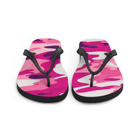 Autumn LeAnn Designs® | Adult Flip Flops Shoes, Camouflage, Deep Pink