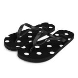 Autumn LeAnn Designs® | Adult Flip Flops Shoes, Polka Dots, Black & White