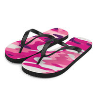 Autumn LeAnn Designs® | Adult Flip Flops Shoes, Camouflage, Deep Pink