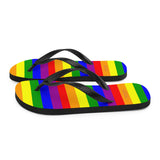 Autumn LeAnn Designs® | Adult Flip Flops Shoes, Stripes, Rainbow