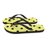 Autumn LeAnn Designs® | Adult Flip Flops Shoes, Polka Dots, Dolly Yellow & Black