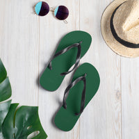 Autumn LeAnn Designs® | Adult Flip Flops Shoes, Deep Green