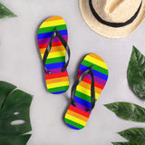 Autumn LeAnn Designs® | Adult Flip Flops Shoes, Stripes, Rainbow