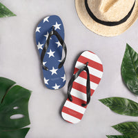 Autumn LeAnn Designs® | Adult Flip Flops Shoes, Stars & Stripes American Flag