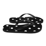 Autumn LeAnn Designs® | Adult Flip Flops Shoes, Polka Dots, Black & White