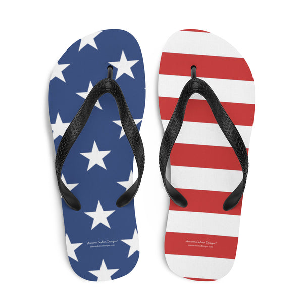 Autumn LeAnn Designs® | Adult Flip Flops Shoes, Stars & Stripes American Flag