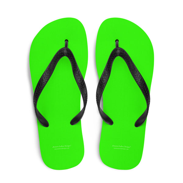 Autumn LeAnn Designs® | Adult Flip Flops Shoes, Bright Neon Green