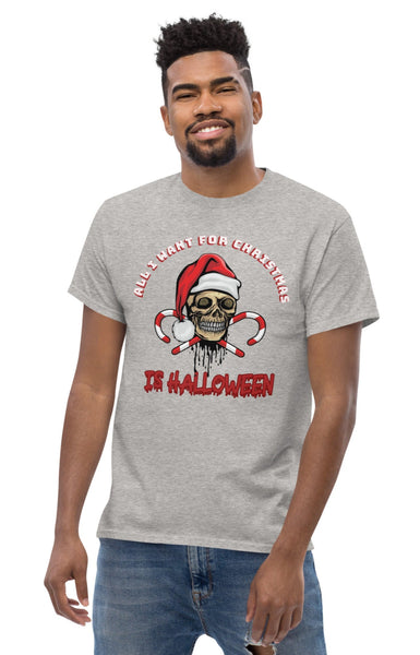 Autumn LeAnn Designs | Halloween for Christmas Men's Classic Tee Shirt, Gray