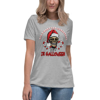 Autumn LeAnn Designs | Pink All I Want For Christmas Is Halloween Women's Relaxed T-Shirt