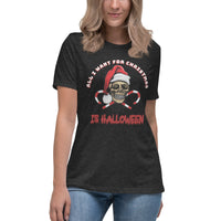 Autumn LeAnn Designs | Pink All I Want For Christmas Is Halloween Women's Relaxed T-Shirt