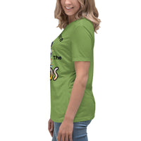 Autumn LeAnn Designs | I'm Just Here For The BOOS, Halloween Ghost Women's Relaxed T-Shirt, Leaf Green